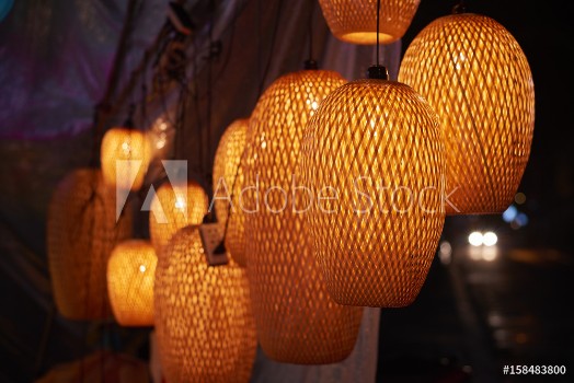 Bild på lanterns spread light on the old street of Hoi An Ancient Town - UNESCO World Heritage Site Vietnam